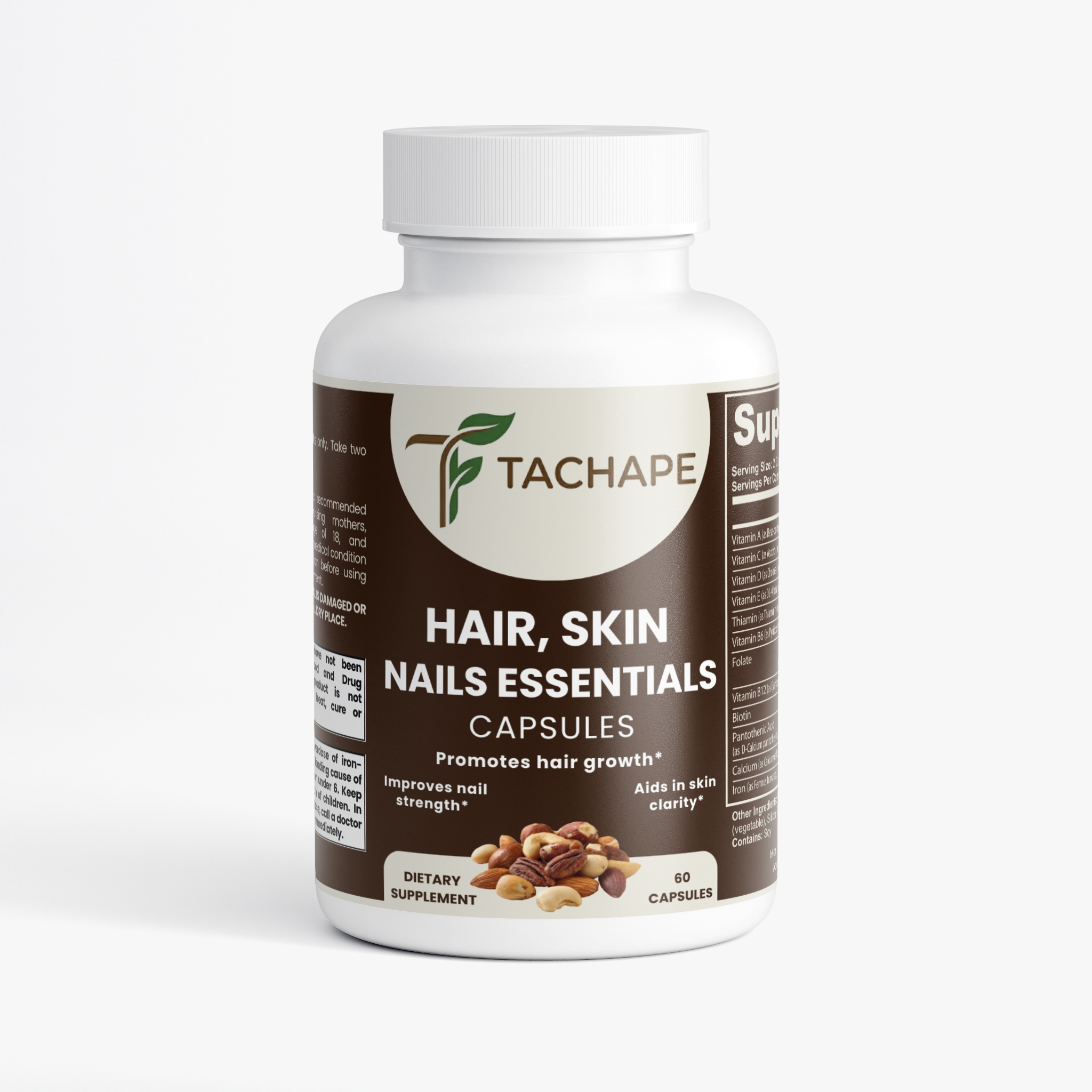 TACHAPE Hair, Skin & Nails Essentials Capsules – Beauty Support Formula For Women