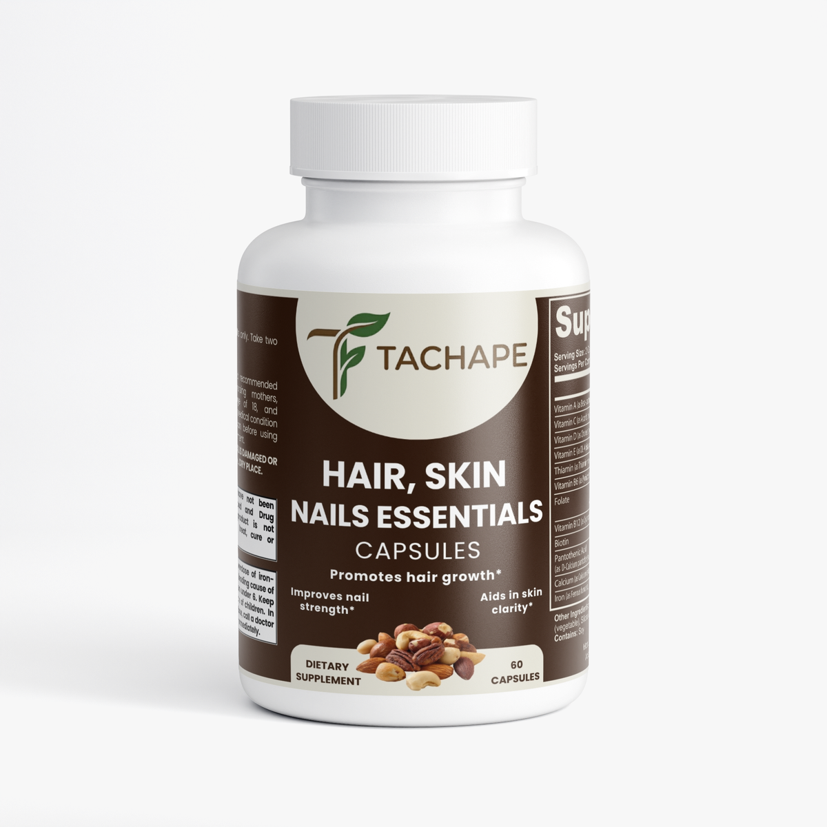 TACHAPE Hair, Skin & Nails Essentials Capsules – Beauty Support Formula For Women